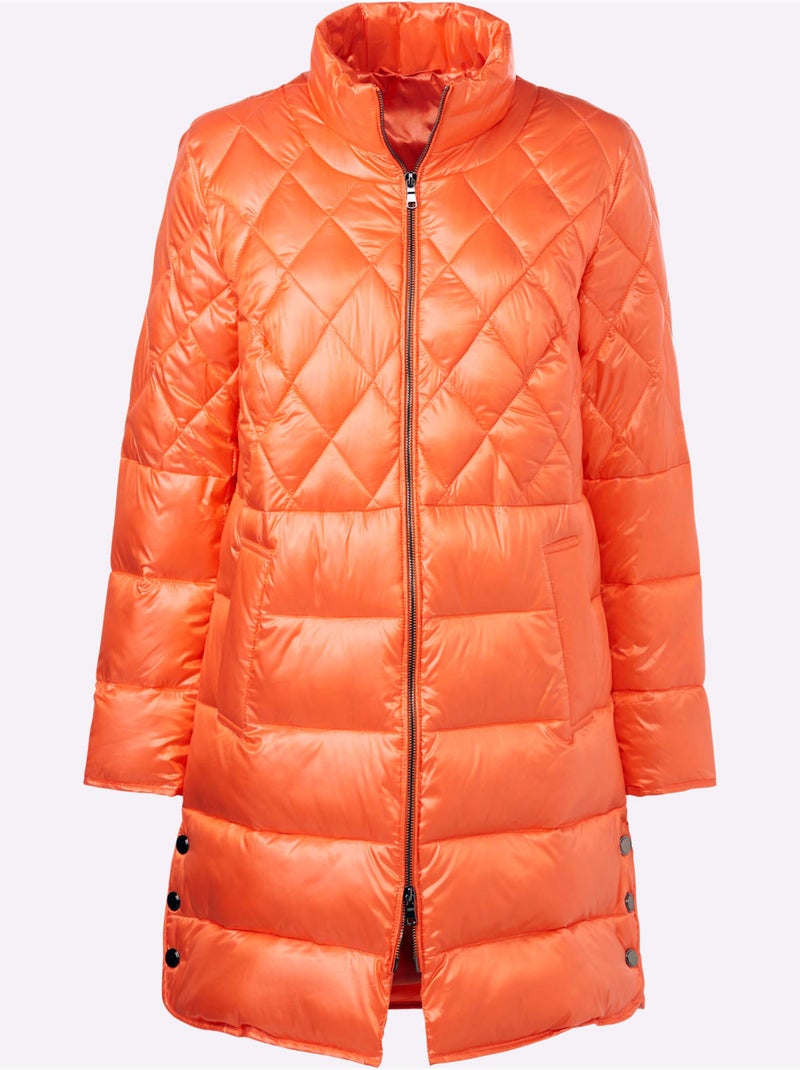 Doudoune motif matelassé - taille standard - helline Orange - Kiabi