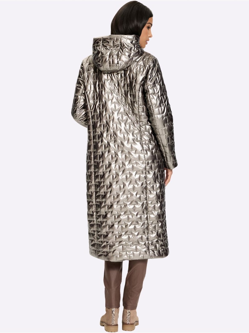 Doudoune motif matelassé tendance - taille standard - helline Gris taupe - Kiabi