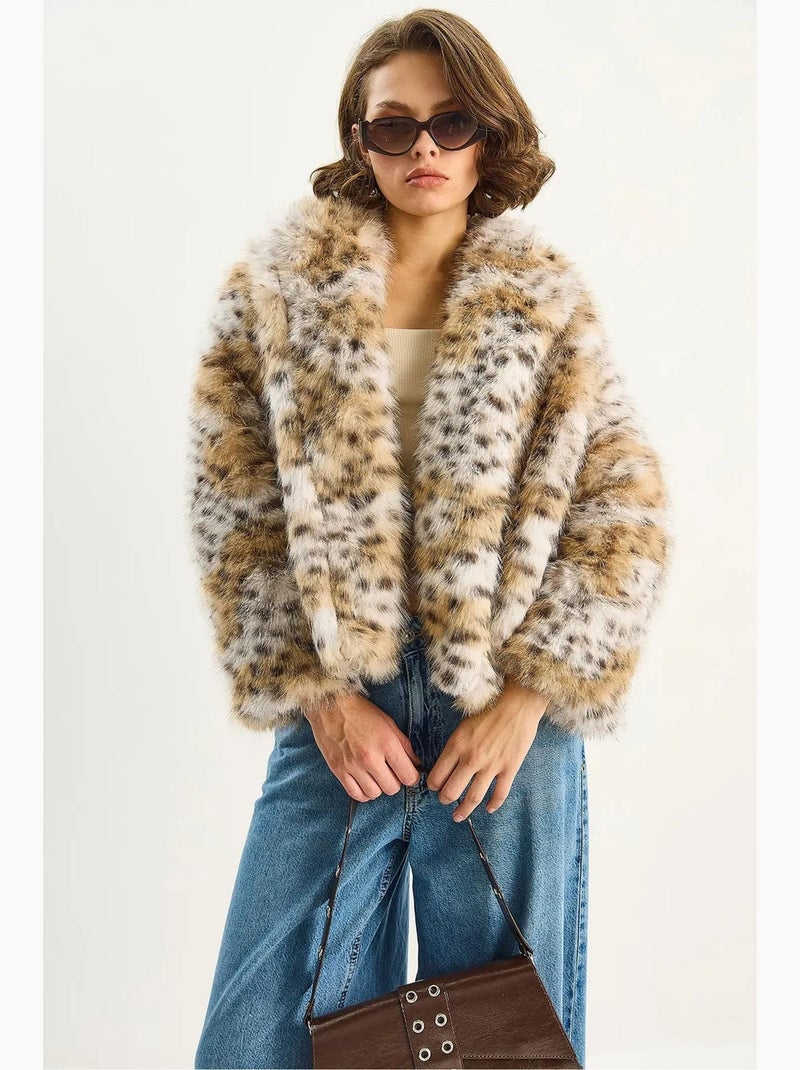 Doudoune oversize à imprimé léopard lucci Beige naturel - Kiabi
