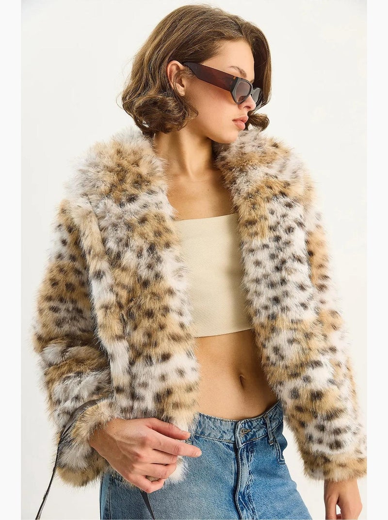 Doudoune oversize à imprimé léopard lucci Beige naturel - Kiabi