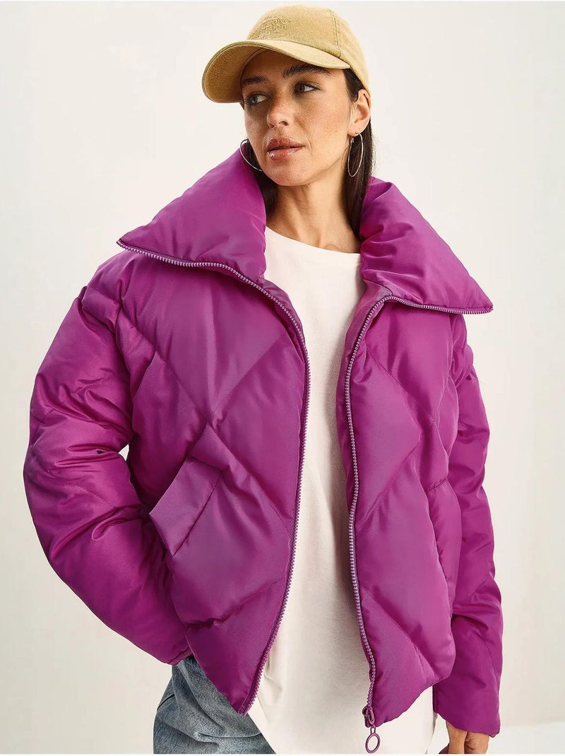 Doudoune oversize bianco lucci Magenta - Kiabi