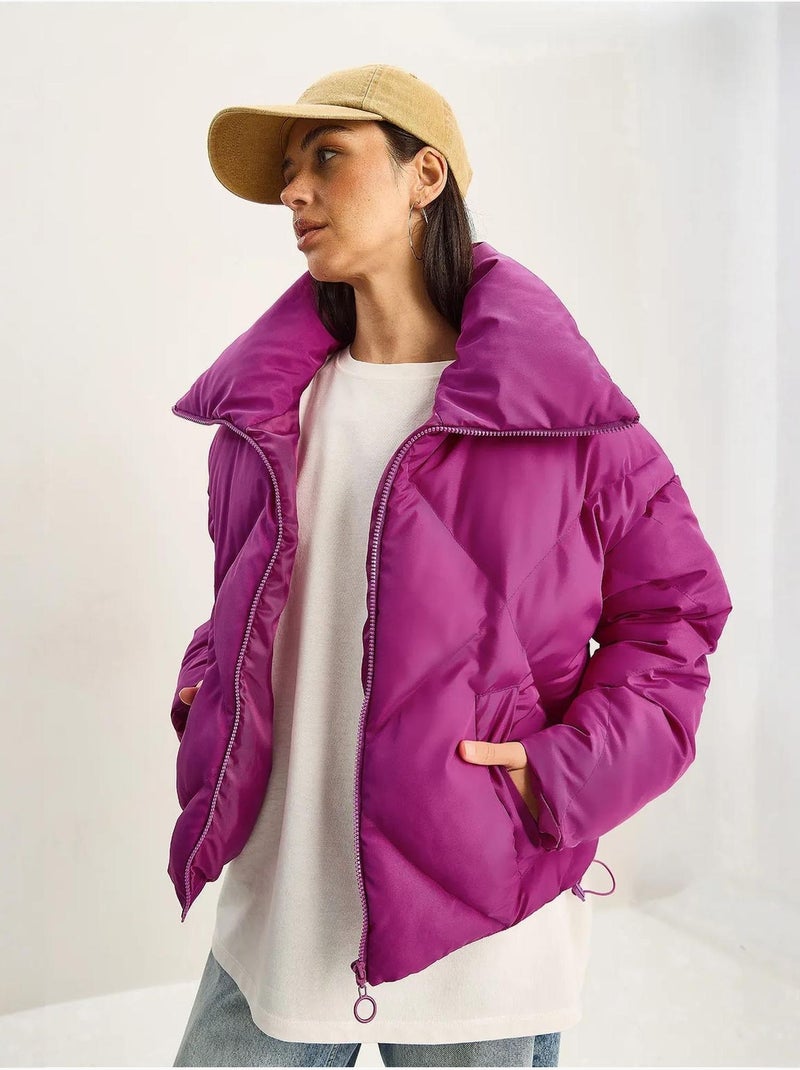 Doudoune oversize bianco lucci Magenta - Kiabi