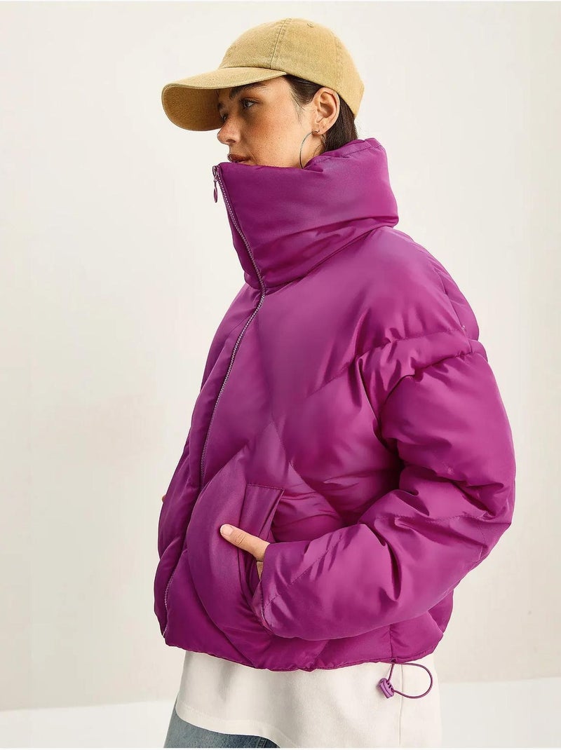 Doudoune oversize bianco lucci Magenta - Kiabi