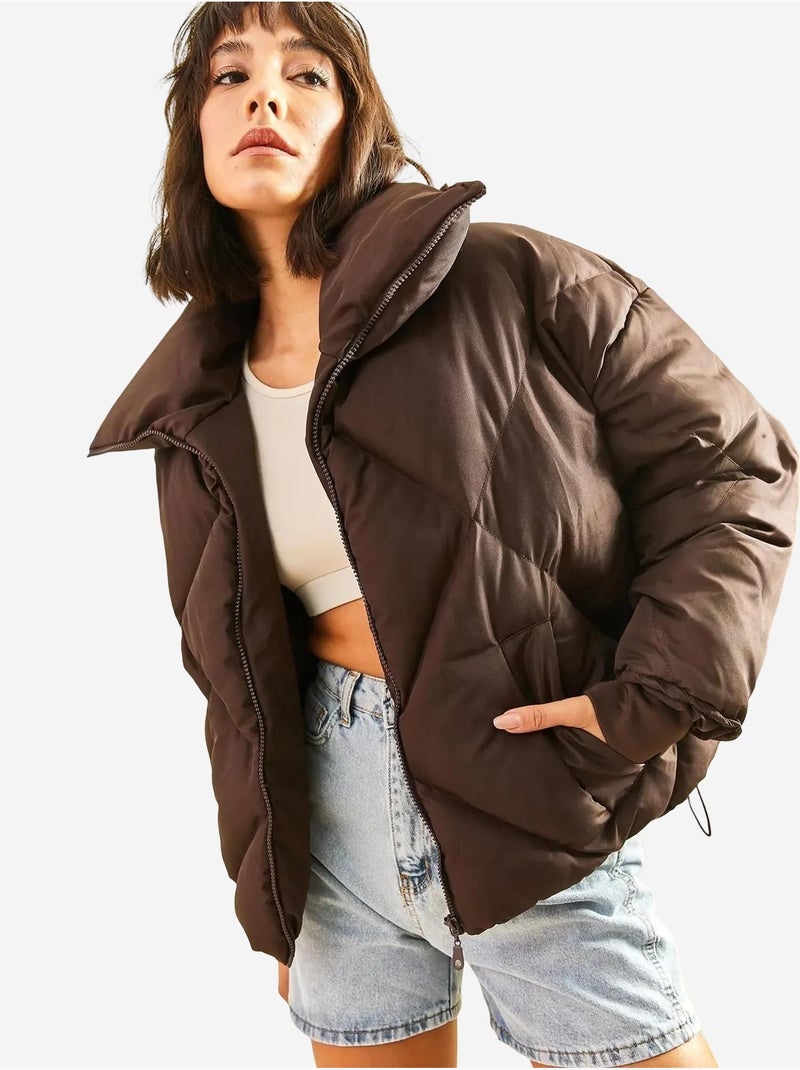 Doudoune oversize bianco lucci Marron chocolat - Kiabi
