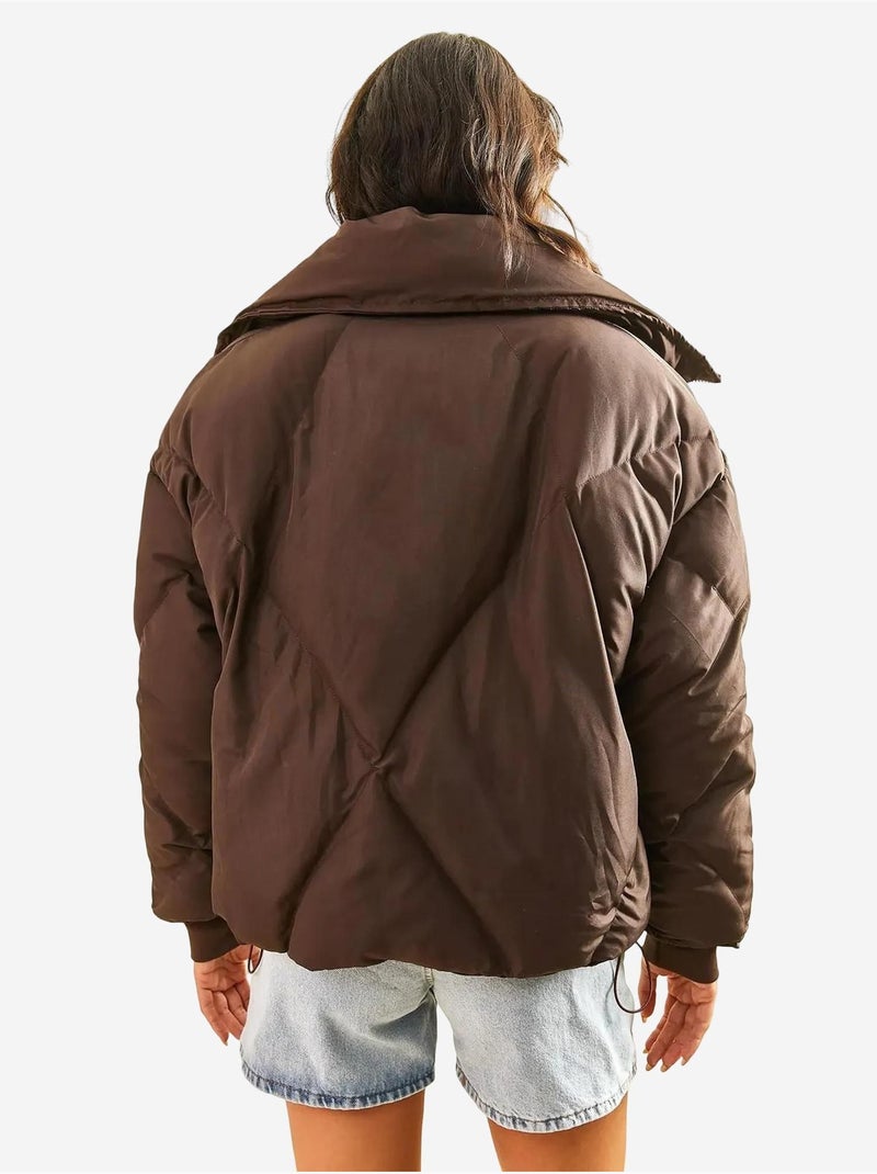 Doudoune oversize bianco lucci Marron chocolat - Kiabi