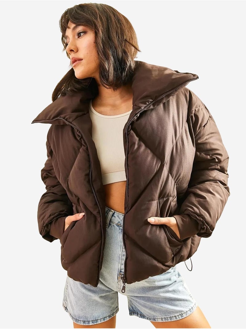 Doudoune oversize bianco lucci Marron chocolat - Kiabi
