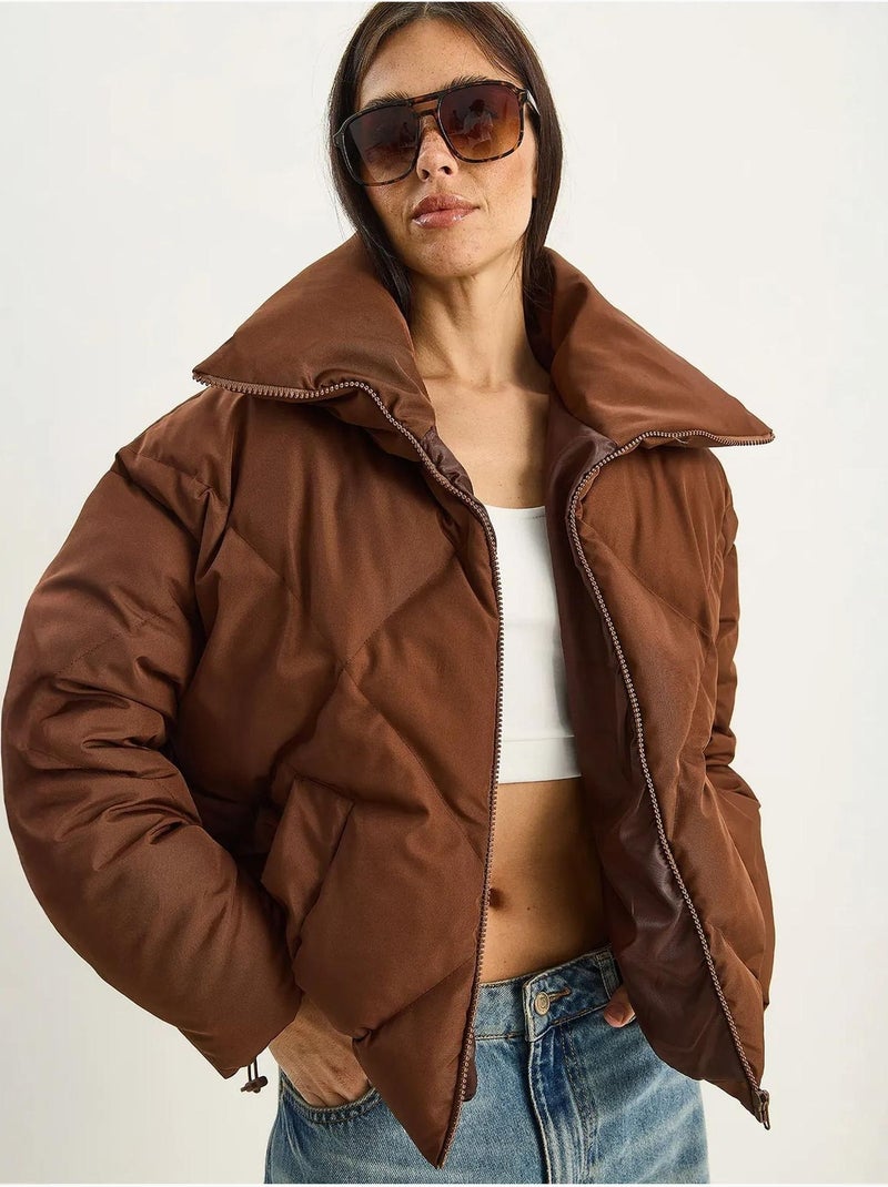 Doudoune oversize bianco lucci Marron foncé - Kiabi