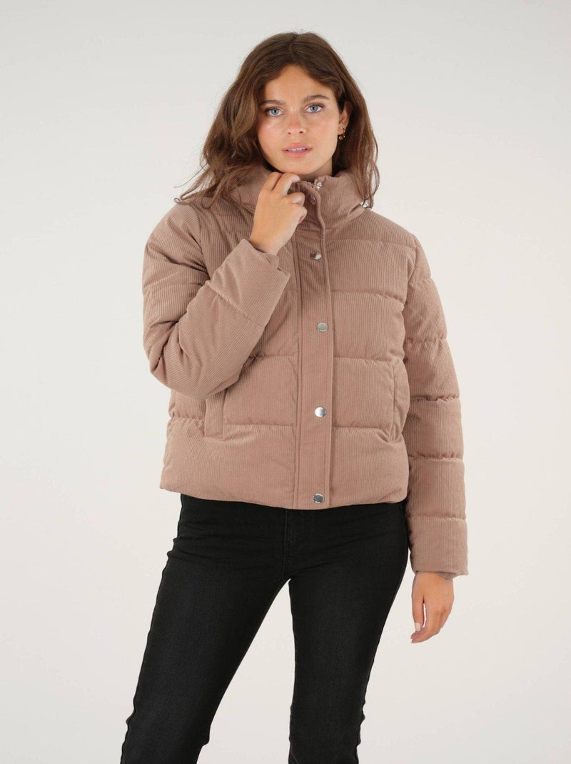 Doudoune oversize en velours côtelé 'Deeluxe' Beige foncé - Kiabi