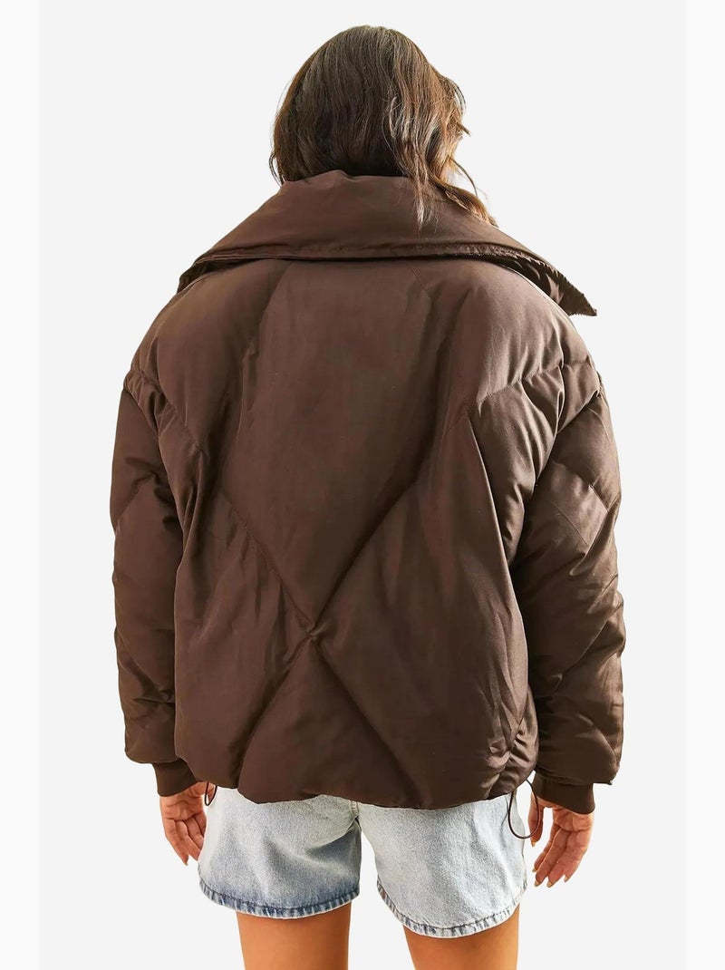 Doudoune oversize lucci Marron chocolat - Kiabi
