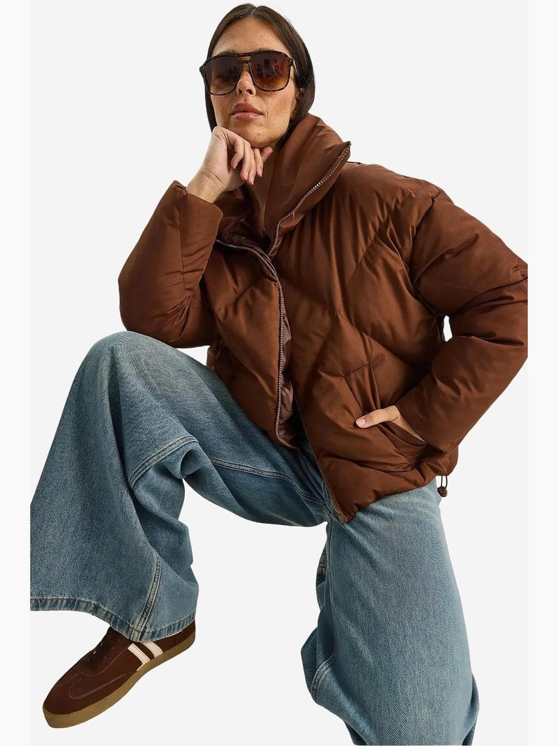 Doudoune oversize lucci Marron foncé - Kiabi