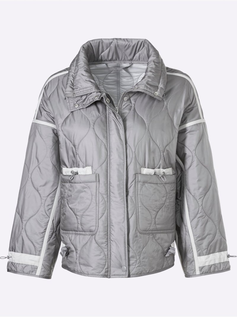Doudoune Piquage Tendance - Taille Standard - Helline Gris - Kiabi