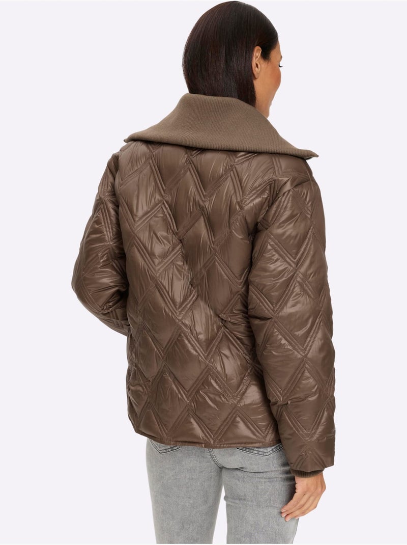 Doudoune Piquage Tendance - Taille Standard - Helline Marron/Choco - Kiabi