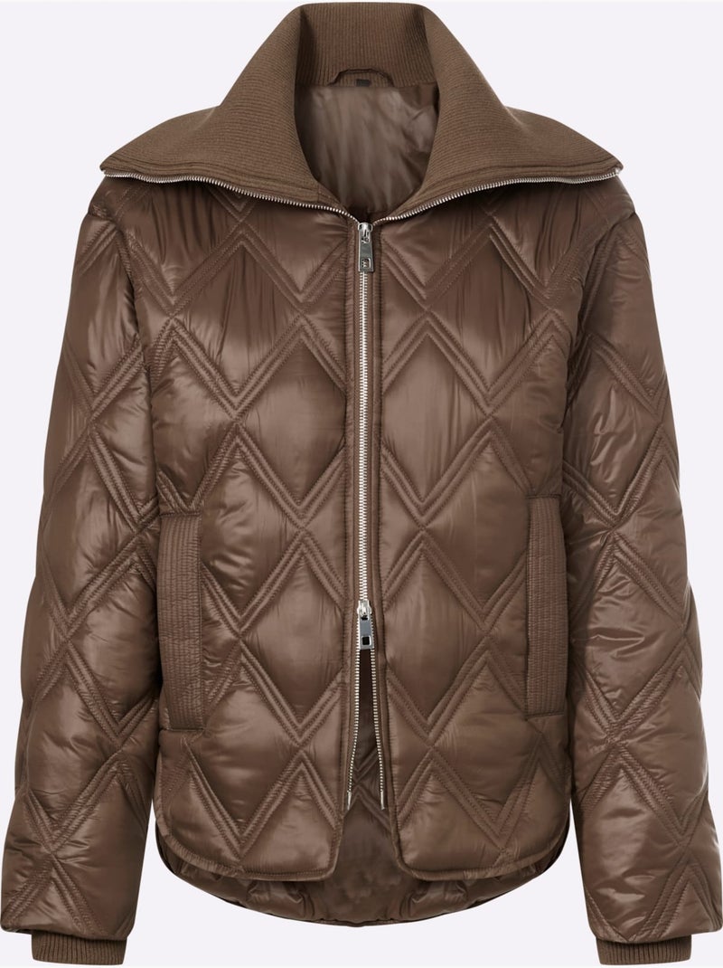 Doudoune Piquage Tendance - Taille Standard - Helline Marron/Choco - Kiabi