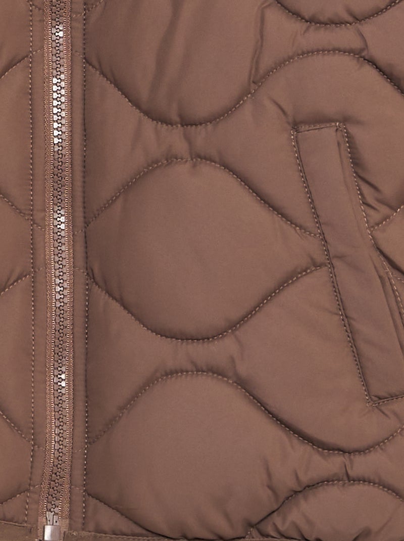 Doudoune quiltée à capuche Marron - Kiabi