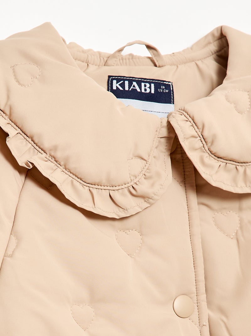 Doudoune quiltée avec col claudine Beige - Kiabi