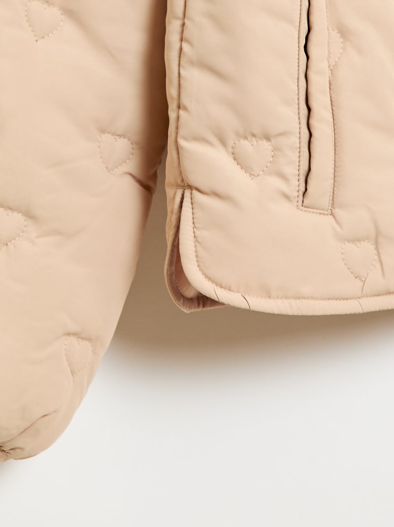 Doudoune quiltée avec col claudine Beige - Kiabi