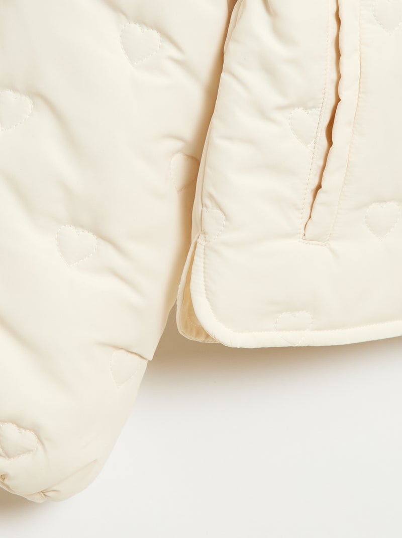 Doudoune quiltée avec col claudine Blanc - Kiabi