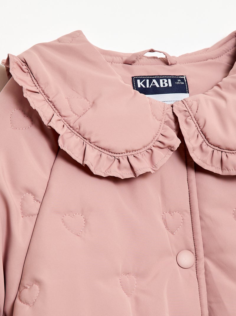 Doudoune quiltée avec col claudine Rose - Kiabi