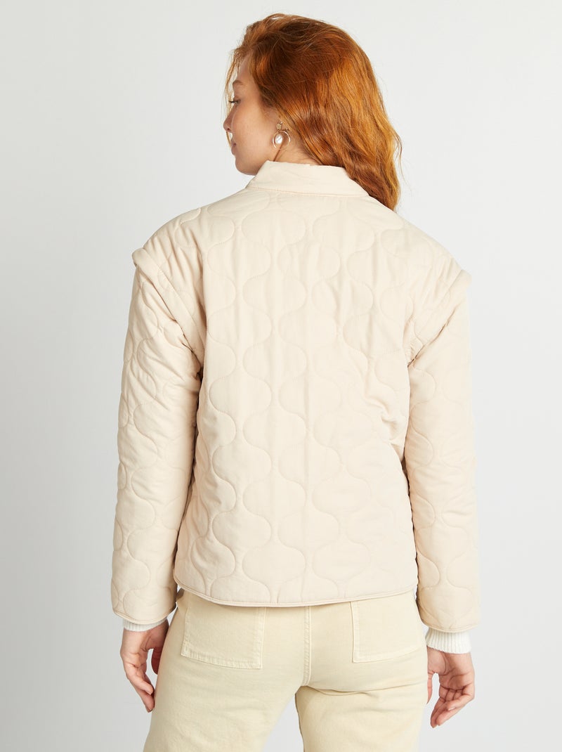 Doudoune quiltée avec manches amovibles Beige - Kiabi