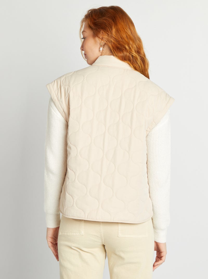 Doudoune quiltée avec manches amovibles Beige - Kiabi