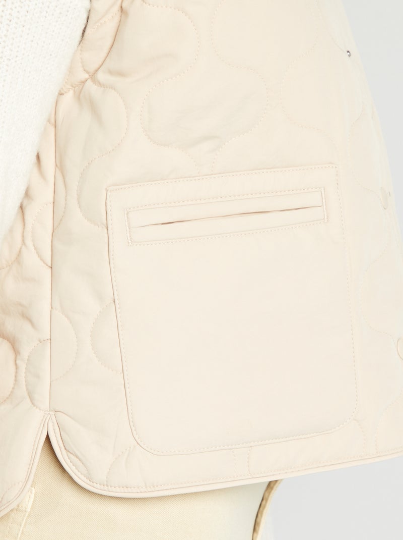 Doudoune quiltée avec manches amovibles Beige - Kiabi