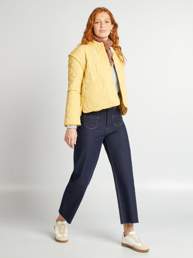 Doudoune quiltée avec manches amovibles jaune - Kiabi