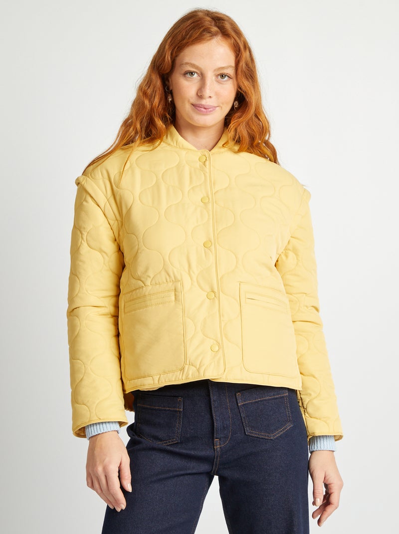 Doudoune quiltée avec manches amovibles jaune - Kiabi