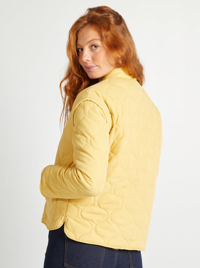 Doudoune quiltée avec manches amovibles jaune - Kiabi
