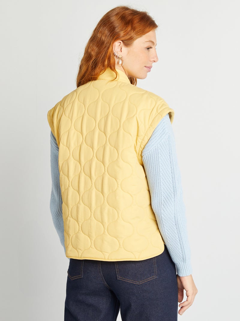 Doudoune quiltée avec manches amovibles jaune - Kiabi