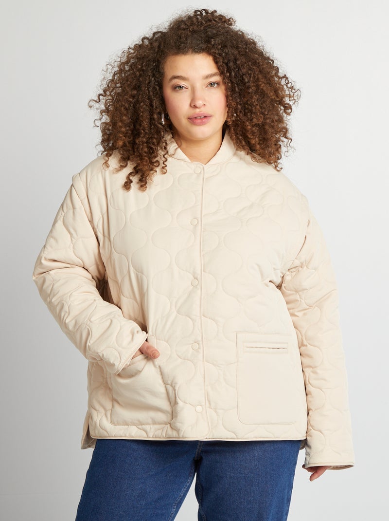 Doudoune quiltée manches amovibles BEIGE - Kiabi