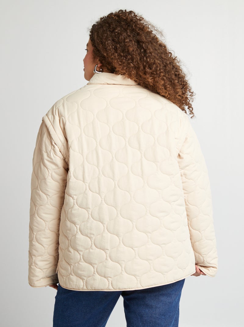 Doudoune quiltée manches amovibles BEIGE - Kiabi