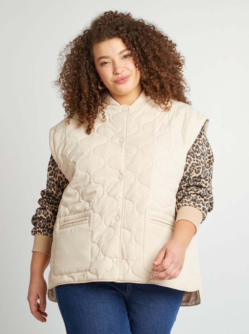 Doudoune quiltée manches amovibles BEIGE - Kiabi