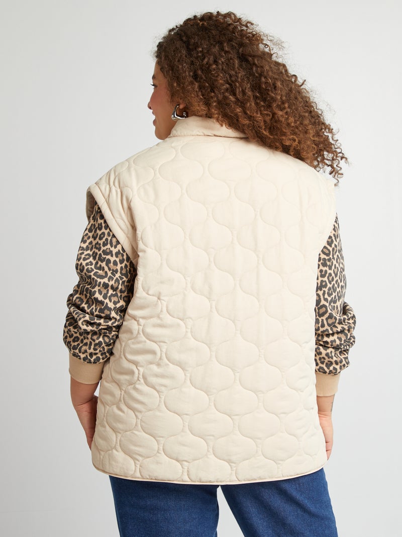 Doudoune quiltée manches amovibles BEIGE - Kiabi