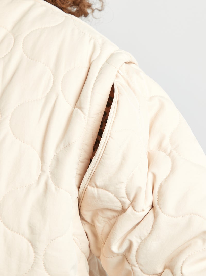 Doudoune quiltée manches amovibles BEIGE - Kiabi