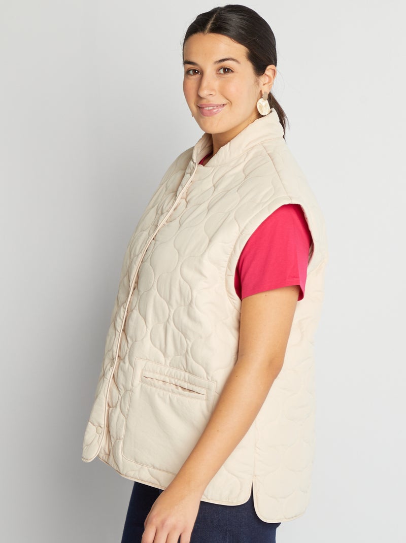 Doudoune quiltée manches amovibles BEIGE - Kiabi
