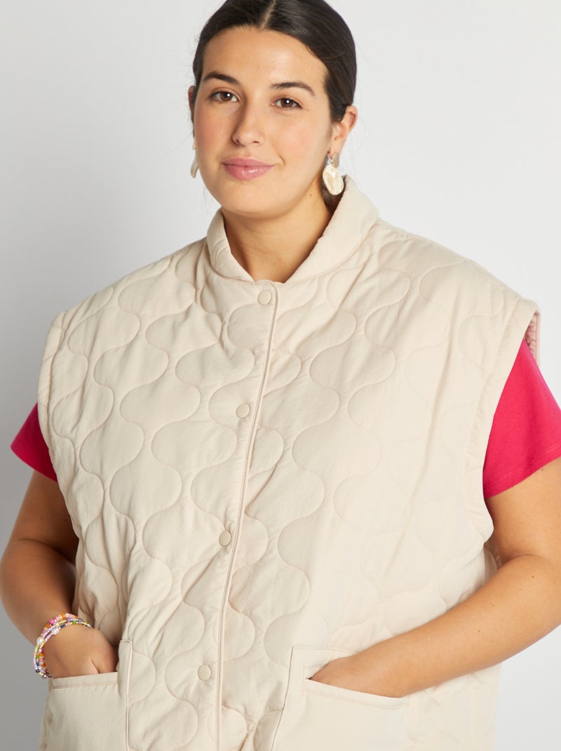 Doudoune quiltée manches amovibles BEIGE - Kiabi
