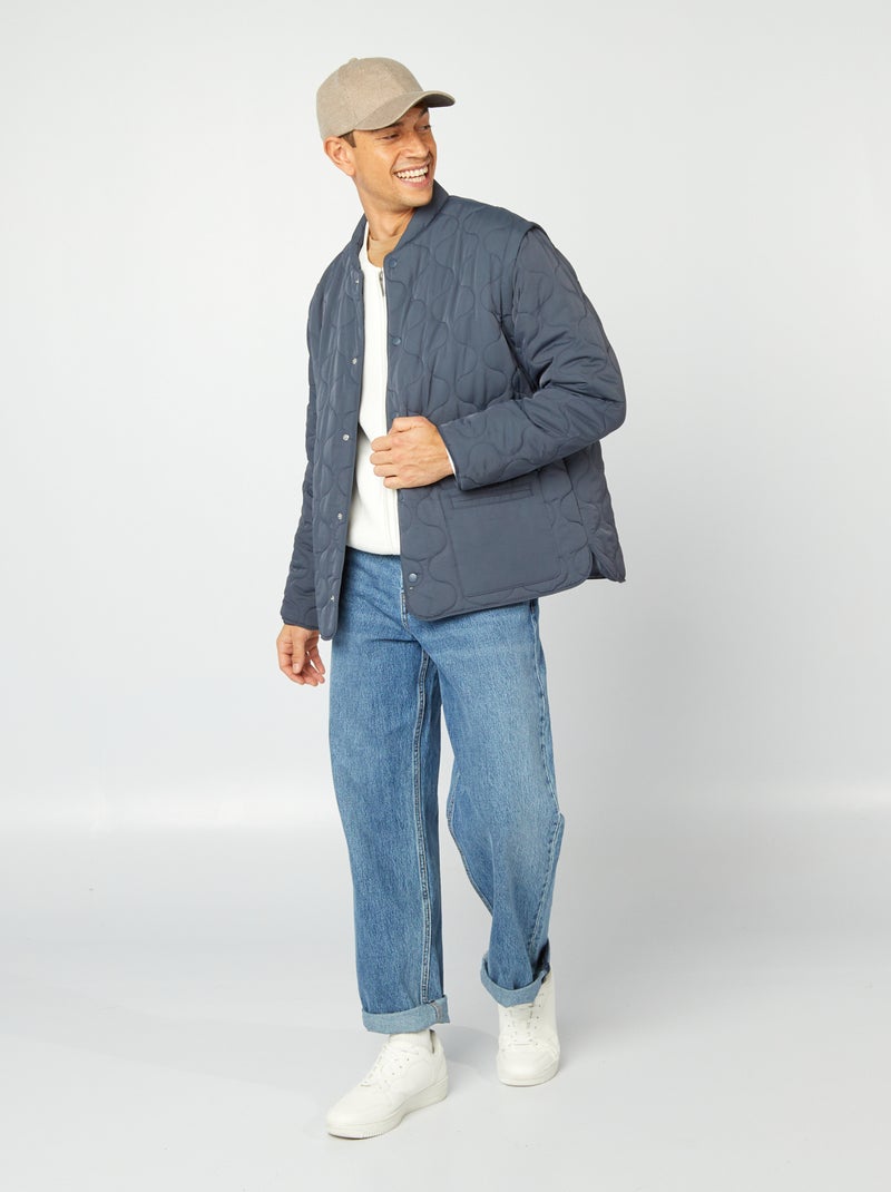 Doudoune quiltée manches amovibles Bleu marine - Kiabi