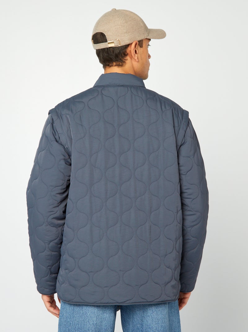 Doudoune quiltée manches amovibles Bleu marine - Kiabi