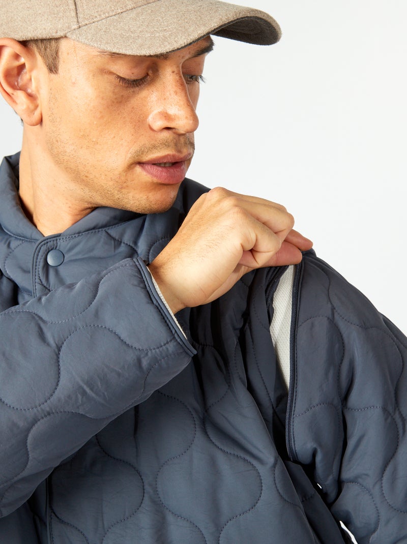 Doudoune quiltée manches amovibles Bleu marine - Kiabi