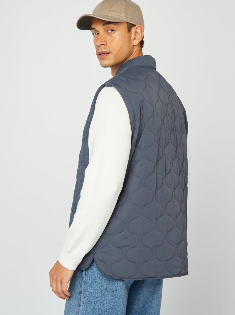 Doudoune quiltée manches amovibles Bleu marine - Kiabi