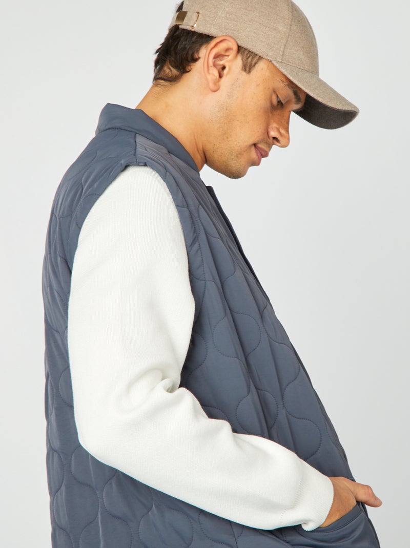 Doudoune quiltée manches amovibles Bleu marine - Kiabi