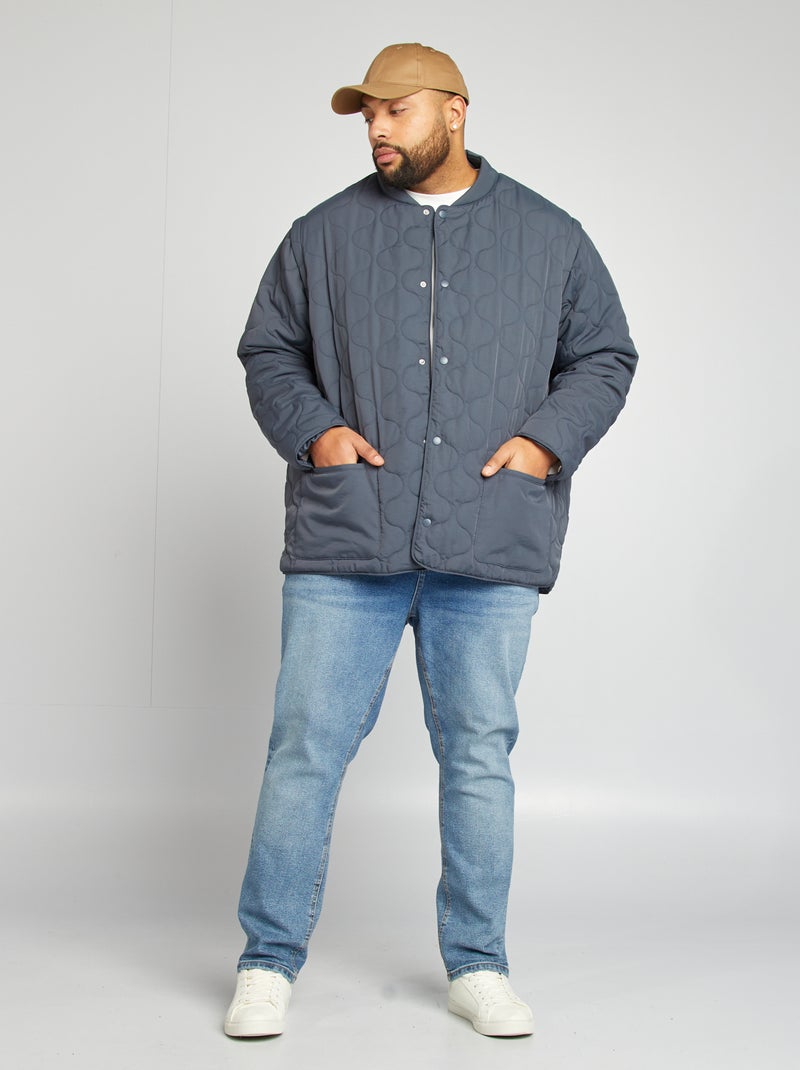 Doudoune quiltée manches amovibles Bleu marine - Kiabi