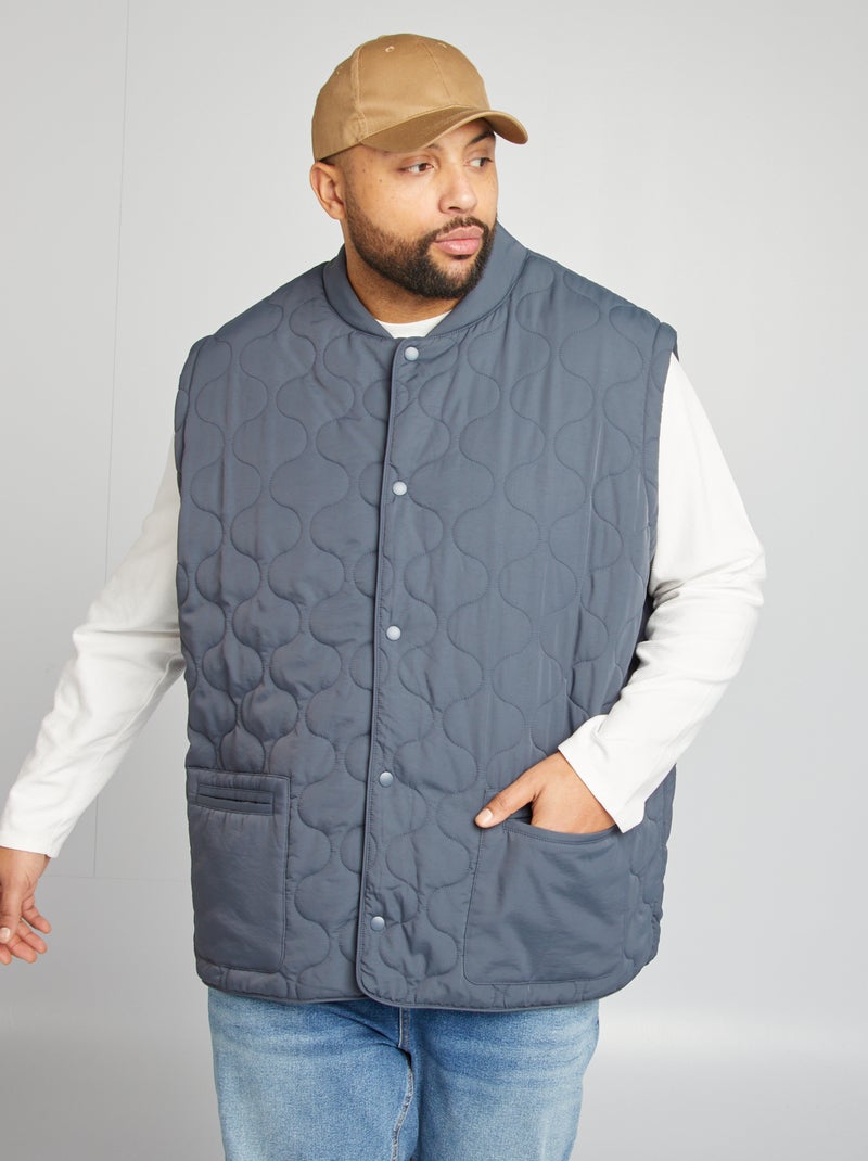 Doudoune quiltée manches amovibles Bleu marine - Kiabi