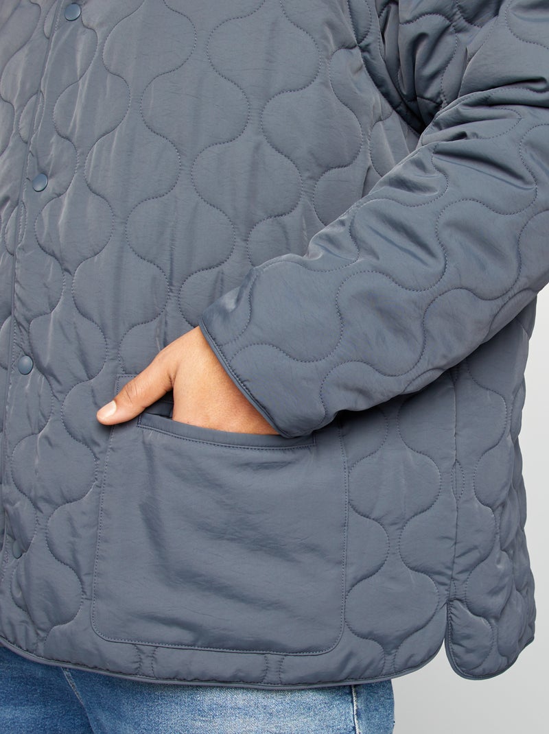 Doudoune quiltée manches amovibles Bleu marine - Kiabi