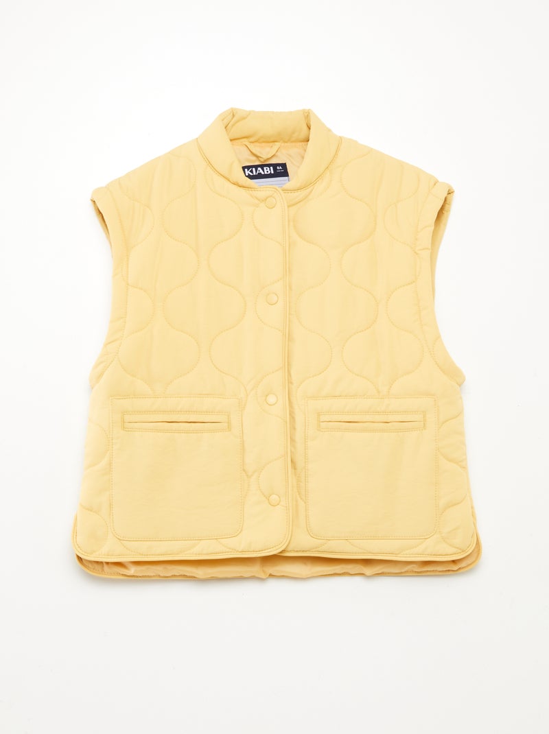 Doudoune quiltée manches amovibles jaune - Kiabi