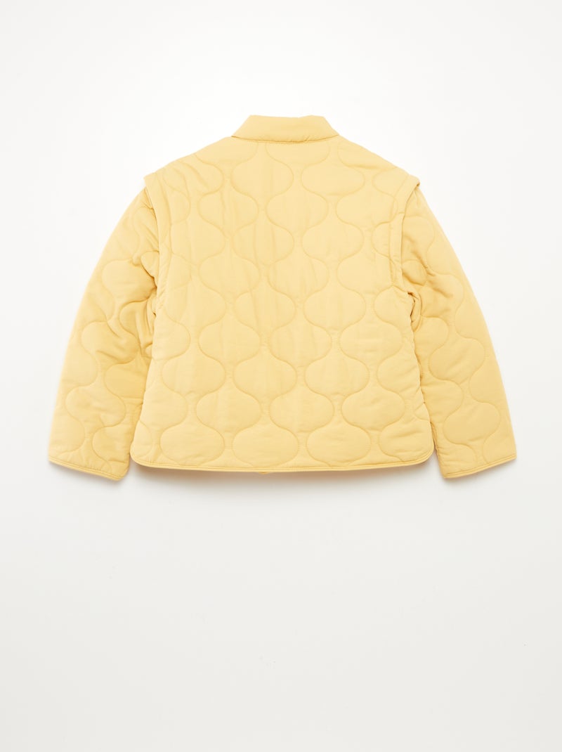 Doudoune quiltée manches amovibles jaune - Kiabi