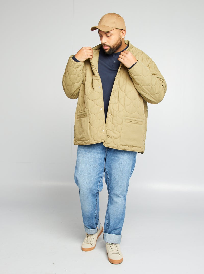 Doudoune quiltée manches amovibles Kaki - Kiabi