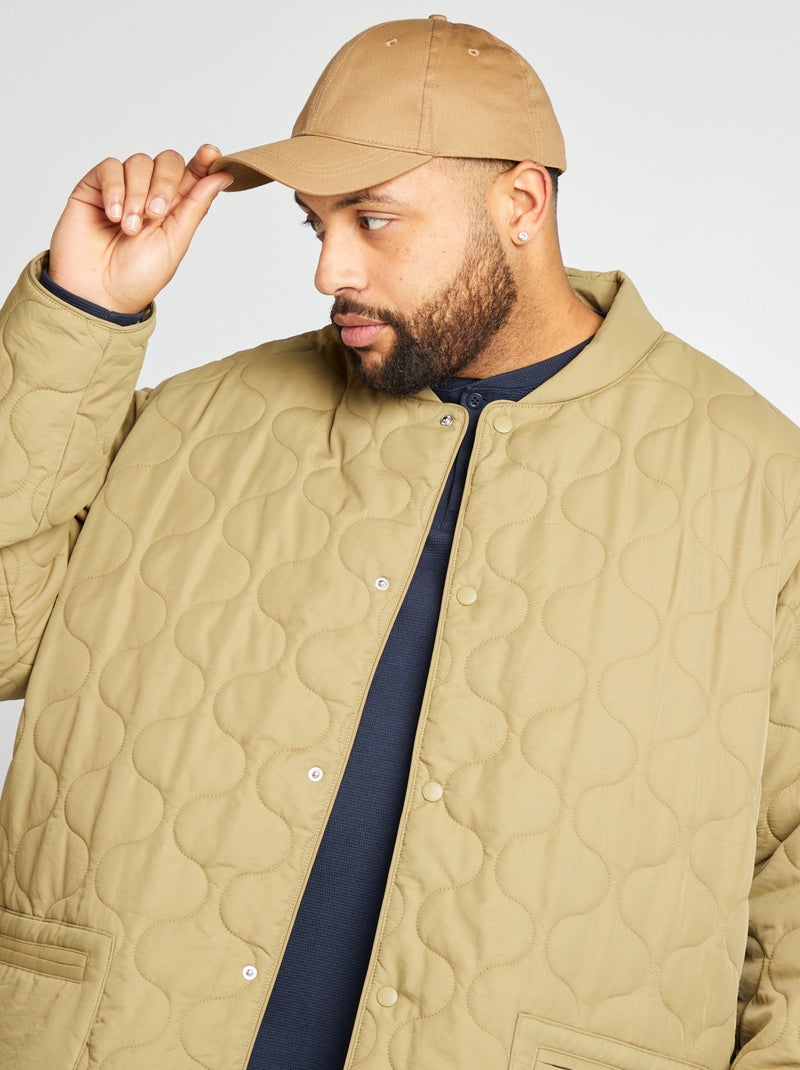 Doudoune quiltée manches amovibles Kaki - Kiabi