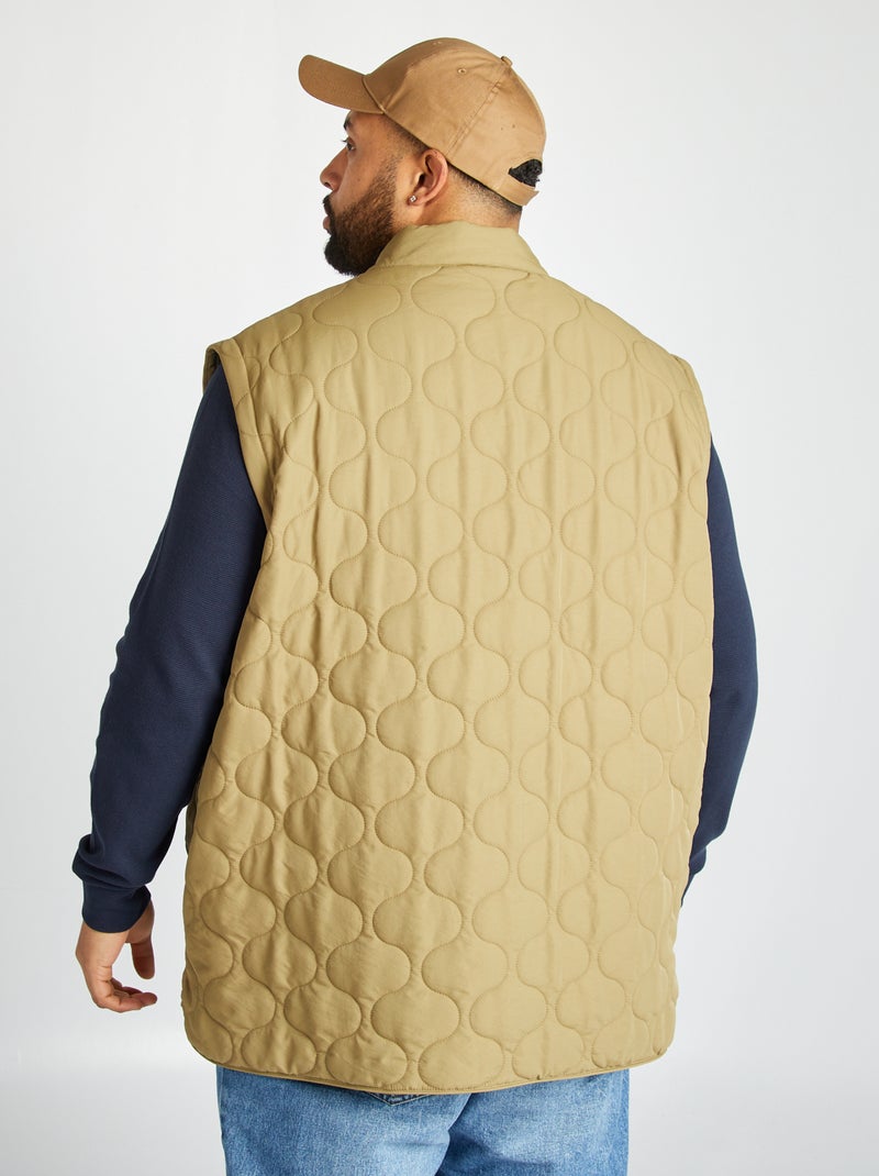 Doudoune quiltée manches amovibles Kaki - Kiabi