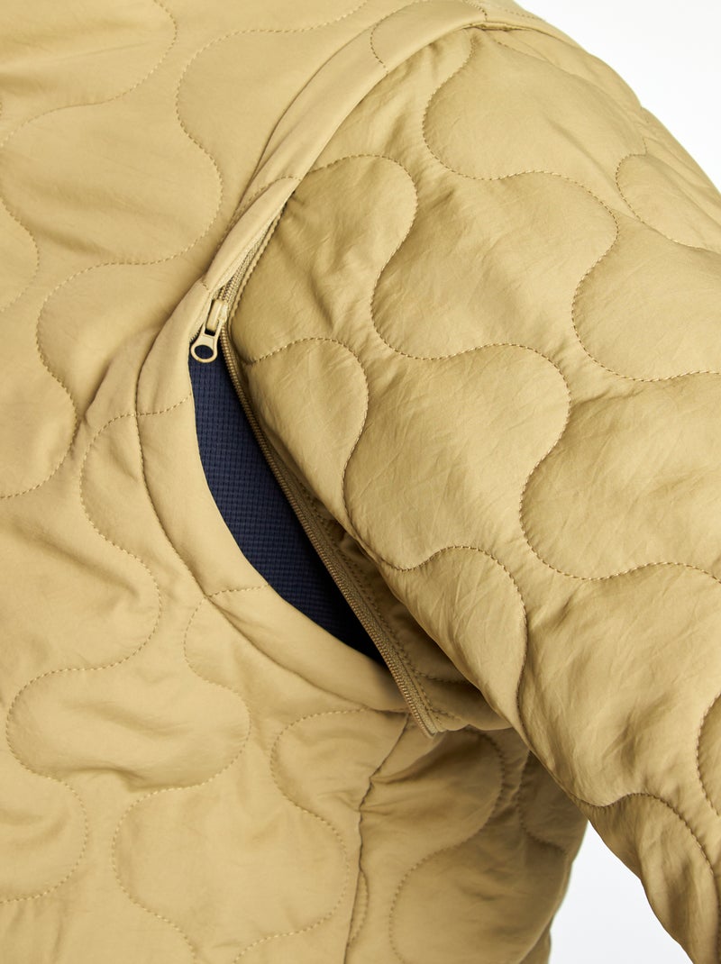 Doudoune quiltée manches amovibles Kaki - Kiabi